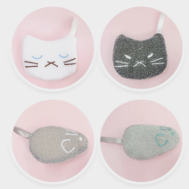 귀여운 고양이 아크릴주방수세미 4종, 단품, 단품