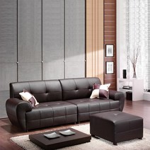 서광퍼니처 알렉스 CL라텍스 4인용 소파 스툴세트, 다크브라운