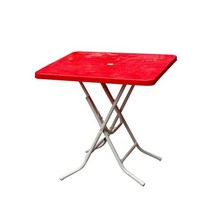 CP 740mm X 730mm 파라솔 꽂이용 홀이 있는 사각탁자, 쿠팡 사각탁자_청색