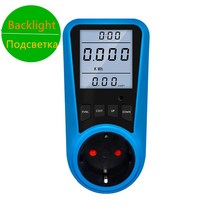 나인틴 AC 230V 50Hz 전력계 전압 전력 에너지 미터 vu 전기 분석기 모니터 EU 영국 플매트 카펫 러그 소켓 50% OFF, [07] US Plug, [01] Back light