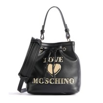 LOVE MOSCHINO New Padded Shiny Heart Bucket bag synthetic black JC4058PP1CLF0-000