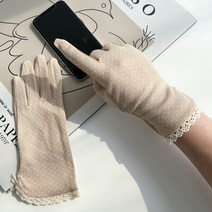 여성 운전장갑 면 쿨 스마트폰터치 운전용 여자 레이스 골프장갑 봄 여름 가을