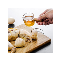 우드 손잡이 미니 크리머 2size 글라스 우유 시럽 저그 에스프레소 홈 카페 샷잔, 소사이즈