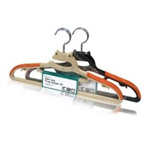 프로그 바지걸이 논슬립 행거 옷걸이, 베이지