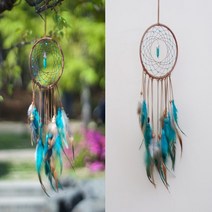 행운의 드림 캐쳐 썬캐쳐 벽면 라탄 고급 깃털 리스 집들이 아트 소품 카페 모빌 벽장식 인테리어 북유럽 꾸미기 거실 안방 촬영 차박 아이방 미니 트리 소형 중형 캠핑 감성 차량용, 드림캐쳐
