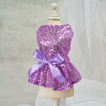 강아지화동 럭셔리 공주 웨딩 신부 개 드레스 작은 여름 스팽글 치와와 소녀 강아지 의류 옷, 03 보라색_01 XS