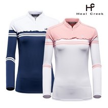 (여성) 셔링 포인트 스프라이프 티셔츠_1HCTSS9571