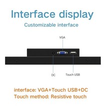 휴대용터치모니터 LCD PC 모니터 15 "17" 10.4 1024*768 해상도 산업용 용 저항성 터치 VGA 인, VGA USB