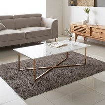 플레르가구 로띠끄 홈데코 대리석 마블 로즈골드 소파 테이블, 비앙코카라라_스퀘어_로즈골드