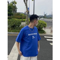 순면 100% 루즈핏 여름 트렌드 남녀 커플 반팔 티셔츠