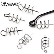 환봉 Spinpoler 낚시 크랭크 후크 센터링 핀 스프링 스테인레스 스틸 트위스트 잠금 미끼 장비 고정 래치, 한개옵션0