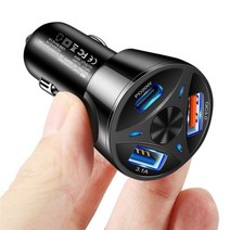 차량용 충전기 고속충전기 USLION PD 20W 3A 2 포트 USB 미니 자동차 충전 8A 50W 폰 13 Xiaomi 화웨이 삼성 S22 전화 어댑터 자동차에 대 한 빠른 충, Black
