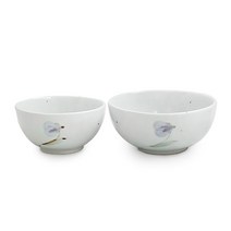 단고재 백자 달개비 공기대접(성인용/어린이용), 성인용(공기+대접)