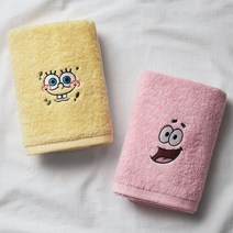 코튼랩 스폰지밥 캐릭터 수건 세트 2매 150g, 2개