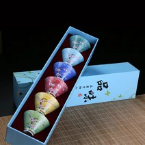 (선물하기 좋은) 찻잔 경덕진 찻잔 핸드페인팅 빈티지 에나멜 찻잔 6종세트, 매화 6pcs 선물세트
