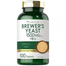 Carlyle Brewers 비타민 B12가 함유된 효모 태블릿 500개 1500mg GMO 프리 및 글루텐