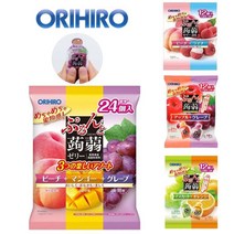오리히로 일본곤약젤리4봉세트 [복숭아+망고+포도] 24개입포함 [사과+포도][리치+복숭아][오렌지+청포도] 총60파우치, 1300g, 60개