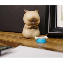 고양이미니어쳐 고양이홈데코 고양이피규어 미니어처 램토이 고뇌하는 작은 고양이 미니어쳐, 뼈다귀, 그레이
