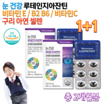 식약처인증 루테인 성장기 어린이 청소년 중학생 고등학생 수험생 공시생 루테인 지아잔틴 헤마토쿠스 해마토쿠스 셀렌 아연 비타민 C E 비식스 비투 눈 루테인 영양제 약 총 60캡슐, 500mg 30캡슐 x 2통묶음