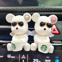 힐링센트 라떼 곰돌이 차량용 방향제 세트, 울트라다우니, 1개