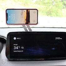 JS automotive 그랜저IG 시야방해없는 네비부착 접이식 알루미늄 자석 스마트폰 거치대 홀더 악세사리 자동차 용품, 블랙