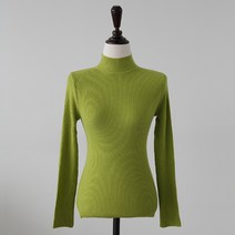 제니트 여성 슬림핏 하프넥 데일리룩 베이직 골지 니트 토키골지반목