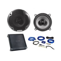 2) 알파인 SPE-5000 5.25인치 400와트 카 오디오 스피커 + 2채널 앰프 + 앰프 키트