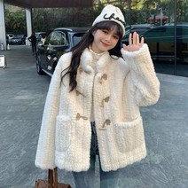 메이리앤 고퀄리티 오버핏 양털 자켓 더블 떡볶이 코트