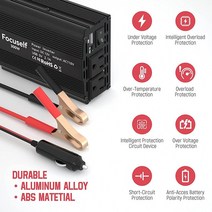 300W 자동차 어댑터 전원 인버터: DC 12V to AC 110V 노트북 히터 모바일 전자 기기 5V 2.1A USB 충전 포트 2개 콘센트 충전기 플러그 컨버터 스위치 포함
