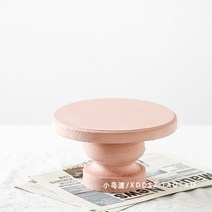 북유럽 빈티지 케이크스탠드 원목 우드 받침대 인테리어 디저트 트레이 엔틱 홈카페 소품선반, 접시(빅사이즈) 핑크지름 19.8높이11.8