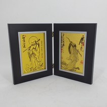 행운의 황금달마도 더블경첩액자 6종 달마액자 개업선물 집들이선물, 황금달마도 더블경첩액자-01B