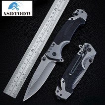 ASDTODW 휴대용 캠핑 다기능 칼, 블랙