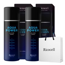 리코셀 퍼펙트맨 아쿠아파워+화이트닝톤업 올인원 150ml 1+1 쇼핑백 증정 / 발렌타인데이 화이트데이 기념일 남자친구 남친 아빠 선물 촉촉 산뜻 시원함 빙하수 미백 주름개선, 아쿠아 파워 올인원 150ml 1+1 /쇼핑백
