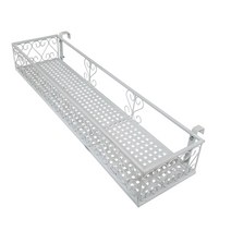 모칸도 베란다 화분걸이 창틀 화분걸이대 (일반 직각형 80x20cm) 창틀용 고리 2개, 흰색