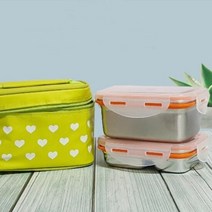 스텐락 사각 2단 도시락, 단품