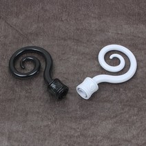 레일앤폴 25mm 커튼 혼봉마개, 1조, 1조 블랙