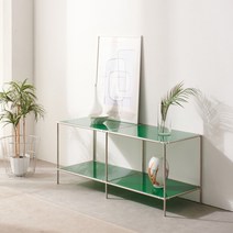 [(주)티에스퍼니처] 리프 모듈 수납 거실장 1200, 선택:그린 / 2단:옐로우