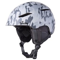 TurboSke 스키 헬멧 스노보드 스노우 스포츠 오디오 호환 및 경량 ASTM 표준 남성 여성 청소년용 (L 그레이), M (55-59cm / 21.75 -23.25 ), Matte Black