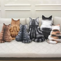 고양이 뒷태 애니멀 동물 쿠션 방석 학교 소품 인테리어 홈데코 방꾸미기 생일 선물 애견카페, 소_F