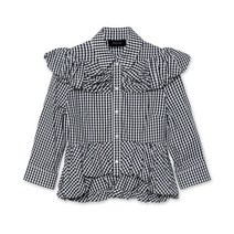 peplum 보이 슬리브 셔츠 w숄더 f