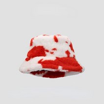 신사모자 페도라 헌팅캡 중절모 고급형 클래식새로운 겨울 암소 인쇄 플러시 버킷 모자