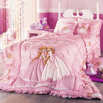 [키즈돔] [침대] 공주들 순면 차렵이불 패드세트(차렵이불+누빔패드+베개커버) s/ss