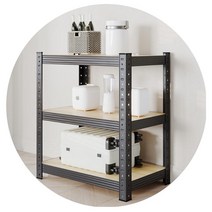 철제 조립이 쉬운 스틸 3단 선반(블랙) 60x30x88cm 진열대