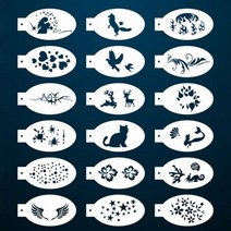 DIY 스텐실 템플릿 쇼 카니발 할로윈 페이스 페인팅 성인 를 위한 쉽게 사용할 수 있는 세척 가능, [01] 18pcs, 18pcs