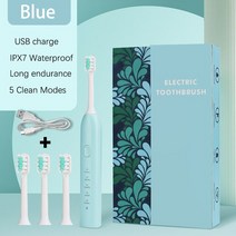 전동칫솔 샤오미 USB 충전식 초음파 전동 칫솔 어린이 성인 전기 음파, [01] Blue