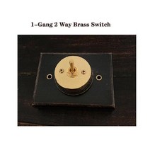 레트로세라믹 목재 토글 스위치 은폐 마운트 2 웨이 1-4 갱 황동 벽 조명, 1-Gang Brass Switch