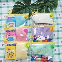 어린이집생일답례품 유치원답례품 봄신상 KC인증 뽀로로 국산 골지 중목 양말/알록달록 색연필/슬라이드퍼즐 + 간식 구디백 세트 생일 선물 단체 감사 사계절 파티 답례품, 옵션03-2.양말B 2세, 01.감사스티커A