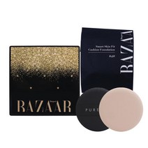 하퍼스바자 스마트 스킨핏 파운데이션 쿠션_본품+리필, 23호 베이지(+에어퍼프2매), 1개