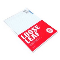 핑크풋 10 26공 바인더 화일 노트 리필지, 단품