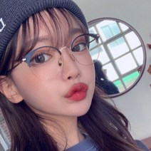 멜라크메 남자 여자 동글이 하금테 가벼운 스틸 타티타늄 로즈 핑크 안경테